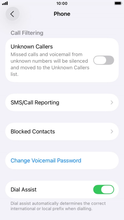 Press Blocked Contacts.