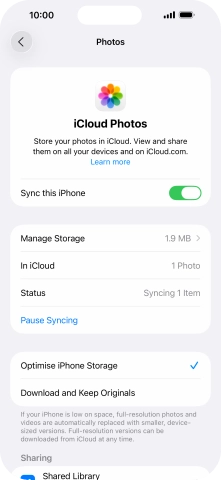 Press the indicator next to 