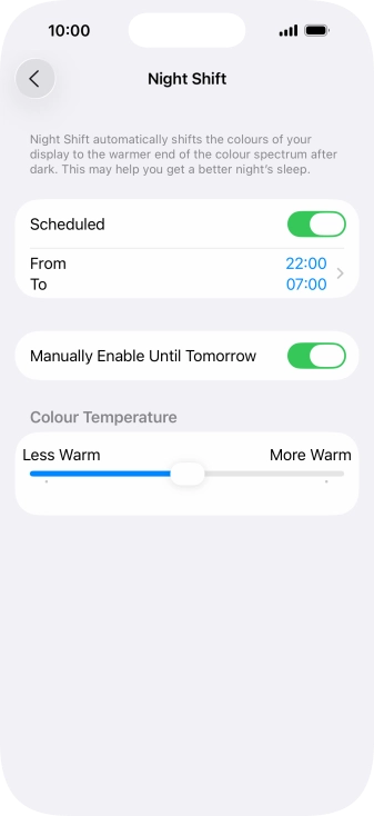 Press and drag the indicator below 