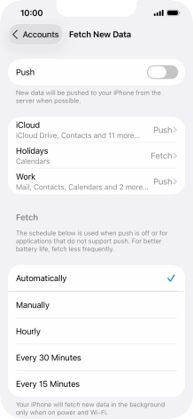 If you turn off the function, press the required setting.