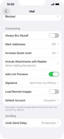 Press Default Account.