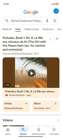 Sigue las indicaciones de la pantalla para utilizar los resultados de búsqueda.