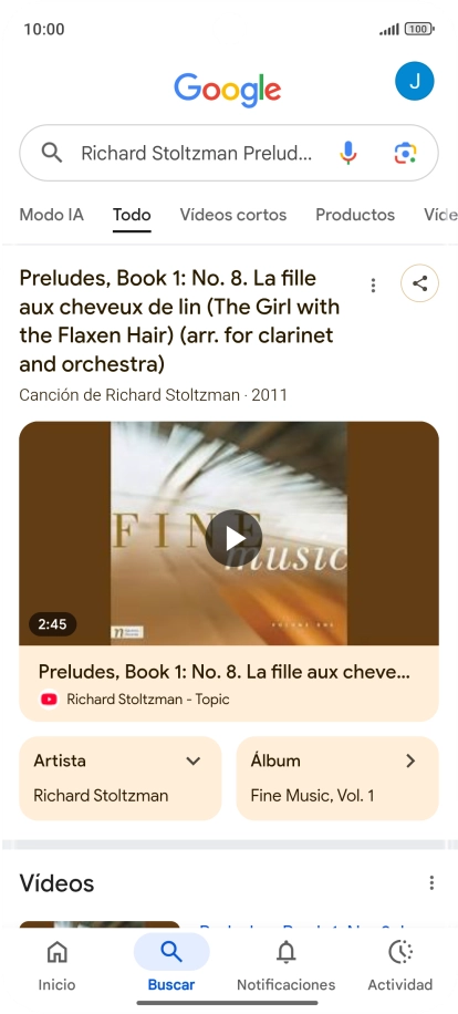Sigue las indicaciones de la pantalla para utilizar los resultados de búsqueda.