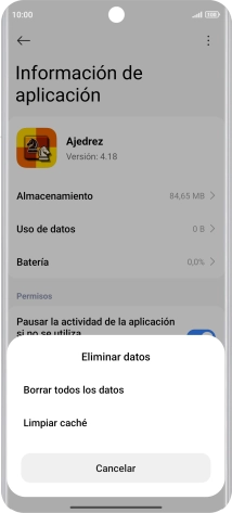 Pulsa Limpiar caché.