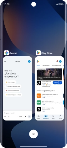 Para cerrar una sola aplicación en ejecución, desliza el dedo hacia la derecha sobre la aplicación deseada.