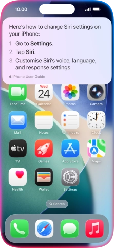 Ask questions about functions and settings on your phone.