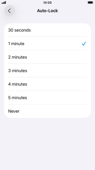 Press the required setting.