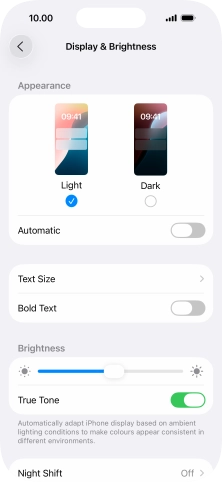 Press and drag the indicator below 