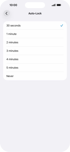 Press the required setting.