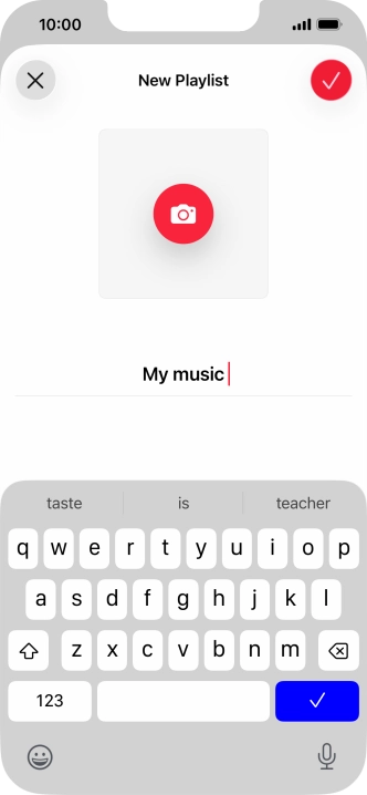 Press the confirm icon.