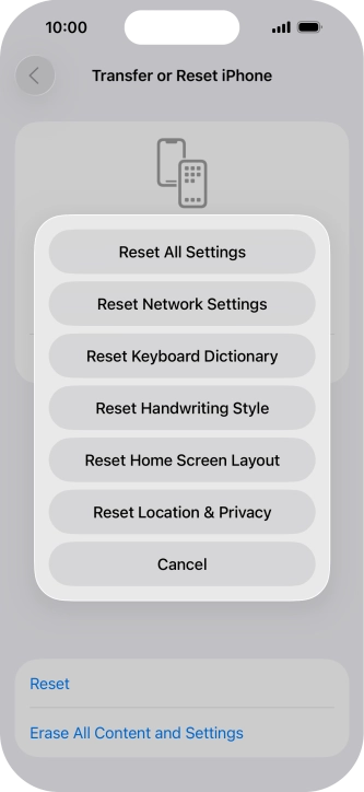 Press Reset All Settings.
