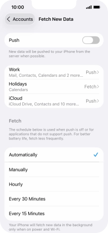 If you turn off the function, press the required setting.