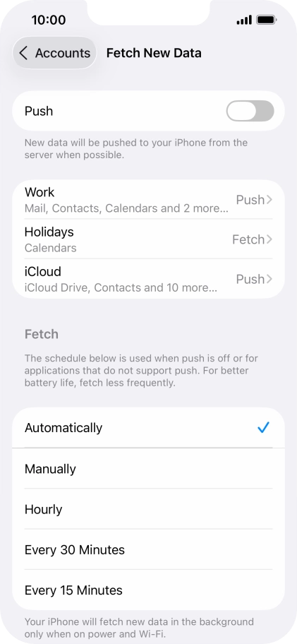 If you turn off the function, press the required setting.