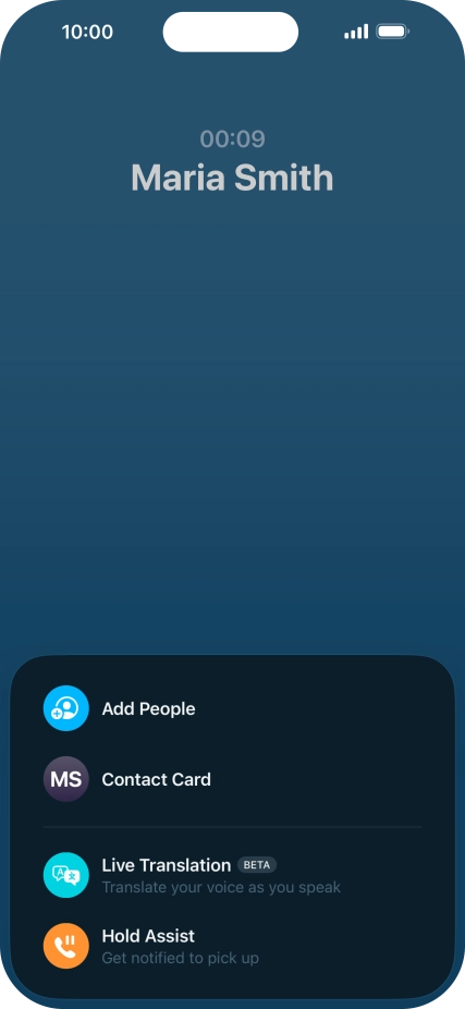 Press Live Translation and follow the instructions on the screen to select the required language settings.
