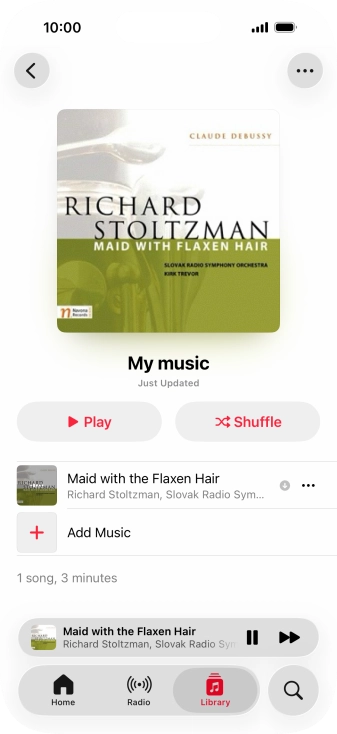 Press the song title.