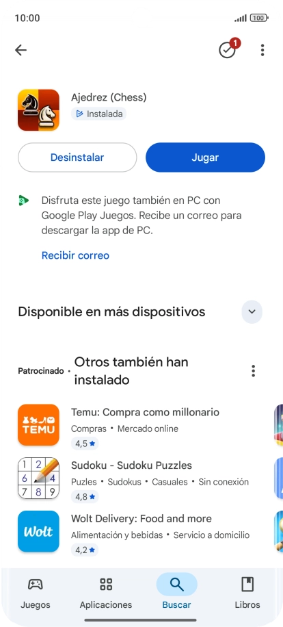 Desliza el dedo hacia arriba desde la parte inferior de la pantalla para terminar y volver a la pantalla de inicio.