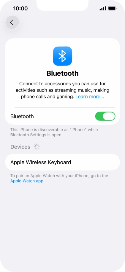 Press the required Bluetooth device and follow the instructions on the screen to pair the device with your phone.