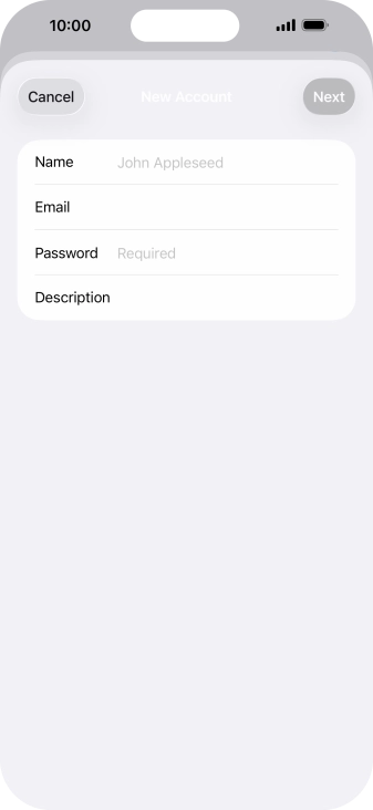 Press Name and key in the required sender name.