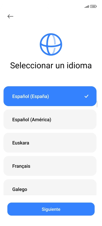 Pulsa el idioma deseado.