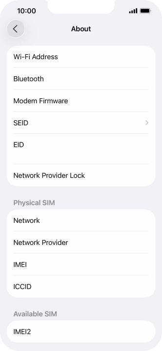 The Network Provider Lock status is displayed next to Network Provider Lock.