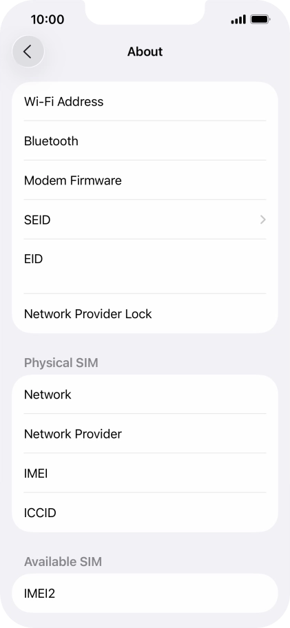 The Network Provider Lock status is displayed next to Network Provider Lock.
