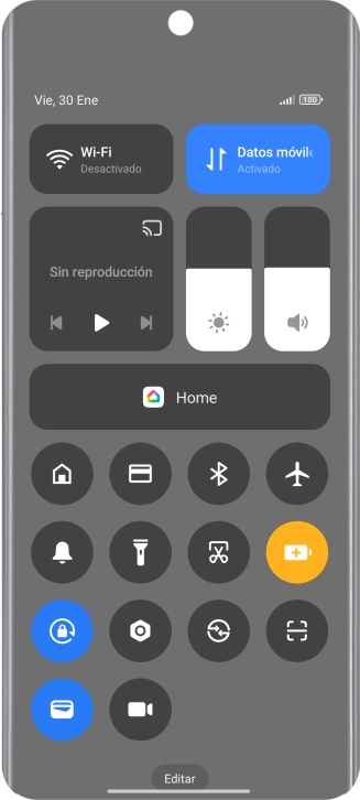 Desliza el dedo hacia arriba desde la parte inferior de la pantalla para terminar y volver a la pantalla de inicio.