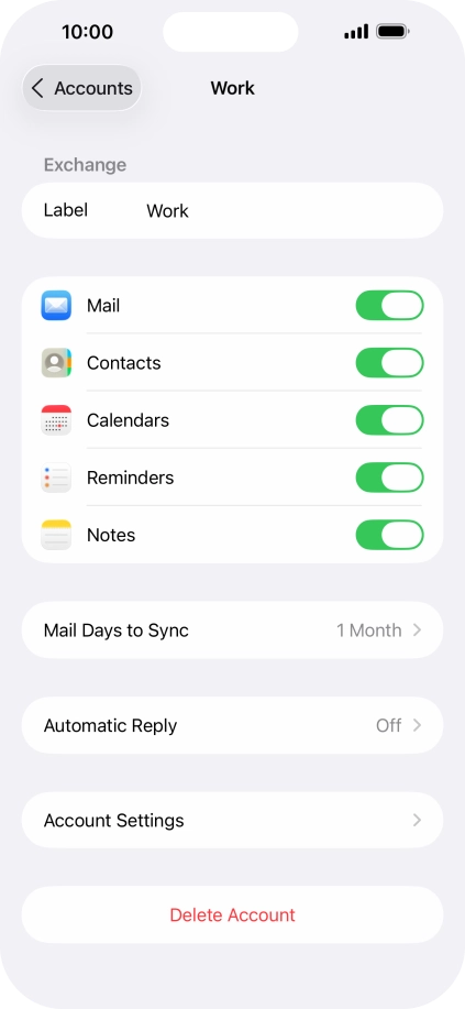 Press Account Settings.
