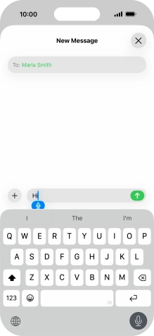 Press the microphone icon to end dictation.