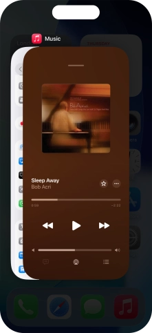 Slide upwards on the required application to end it.