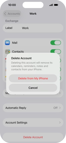 Press Delete from My iPhone.