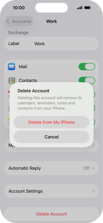 Press Delete from My iPhone.