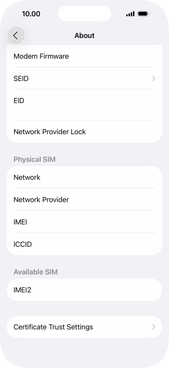 The Network Provider Lock status is displayed next to Network Provider Lock.
