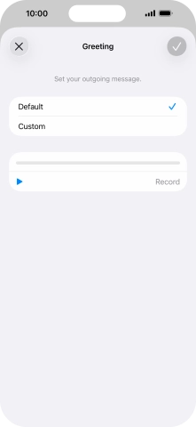 Press Default to select the default greeting.