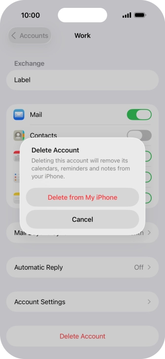 Press Delete from My iPhone.
