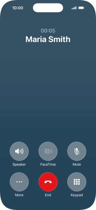 Press More during an ongoing call.
