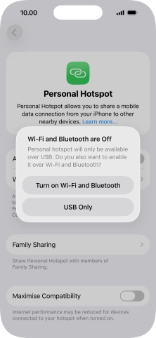 If Wi-Fi is turned off, press Turn on Wi-Fi and Bluetooth.