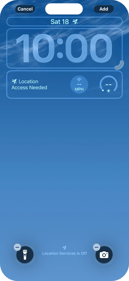 To customise the way the lock screen date is displayed, press the date widget and follow the instructions on the screen to select the required widget display mode.
