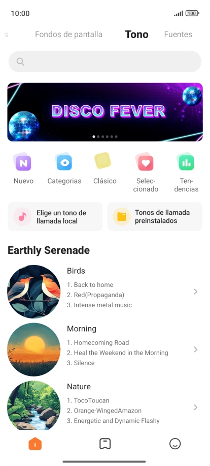 Si deseas seleccionar un timbre de llamada que no sea un timbre de llamada predeterminado, pulsa Elige un tono de llamada local y sigue las indicaciones de la pantalla para seleccionar la melodía deseada.
