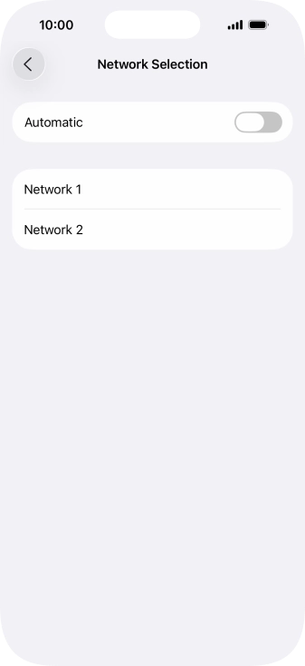 If you turn off the function, press the required network.