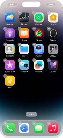 Press the home screen icon.