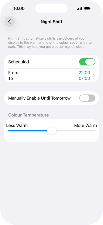 Press the indicator next to 