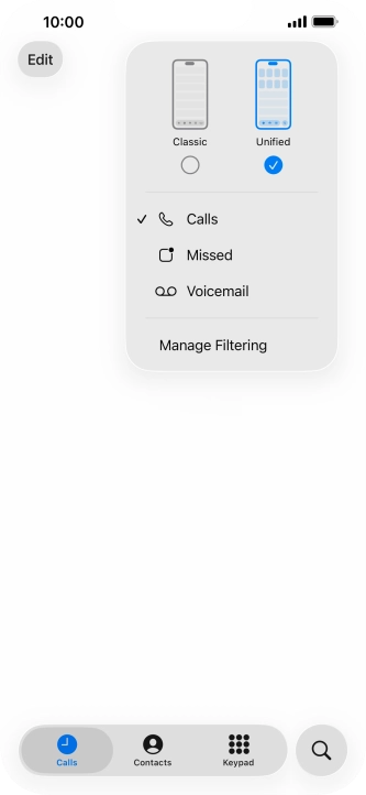 Press Voicemail and follow the instructions on the screen to set the voicemail PIN and greeting.