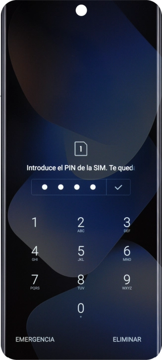 Si lo solicita el teléfono, introduce el código PIN y pulsa el icono de aceptar.