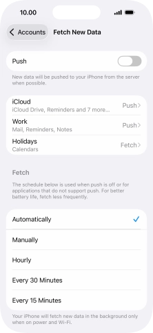 If you turn off the function, press the required setting.