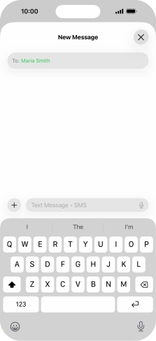 Press the microphone icon and say the required text.