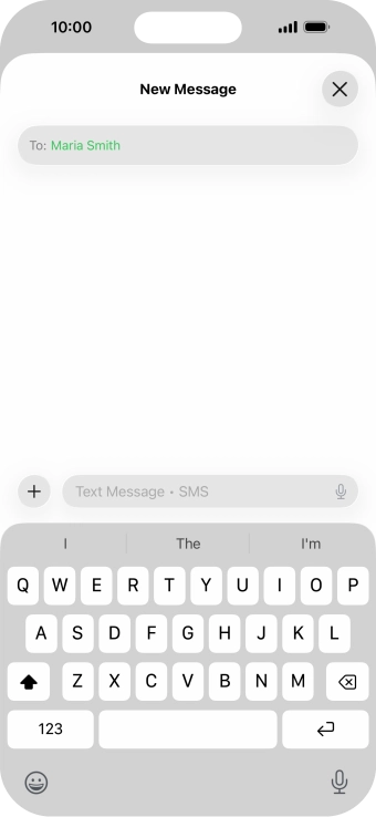 Press the microphone icon and say the required text.