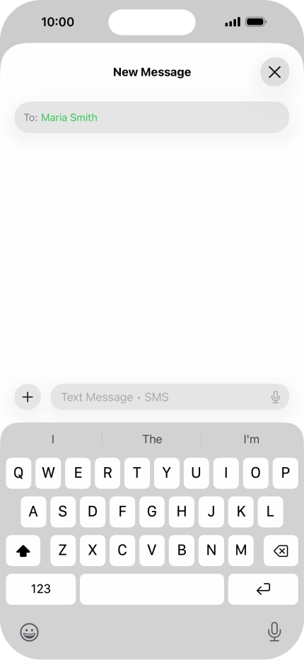 Press the microphone icon and say the required text.