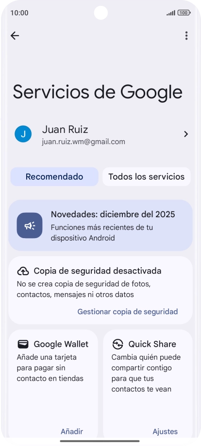 Pulsa Todos los servicios.