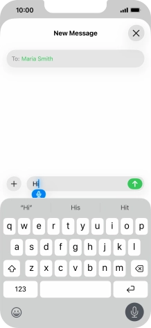 Press the microphone icon to end dictation.
