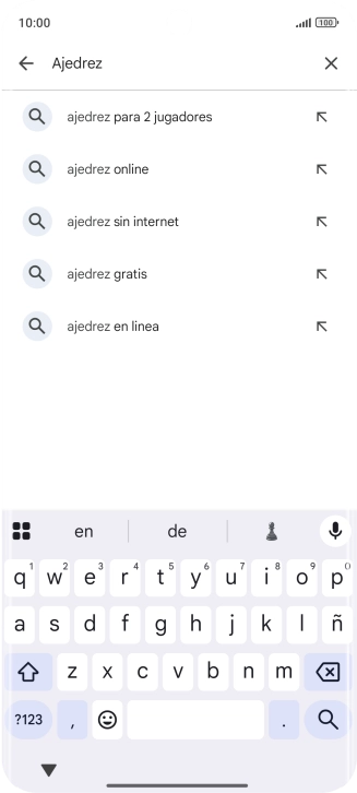 Introduce el nombre del tema o de la app y pulsa el icono de búsqueda.